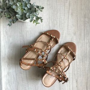 Tan Studded Sandals